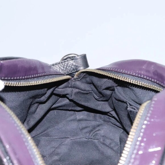 BURBERRY Blue Label Shoulder Bag Enamel Purple Auth ti2877 - Picture 14 of 16